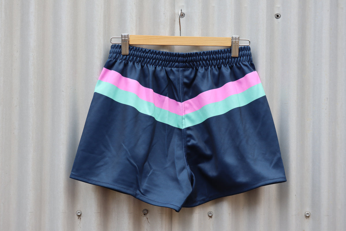 Rugby Shorts - Navy with Stripes