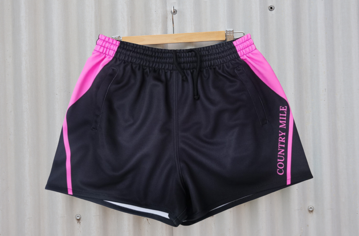 Rugby Shorts - Black & Pink