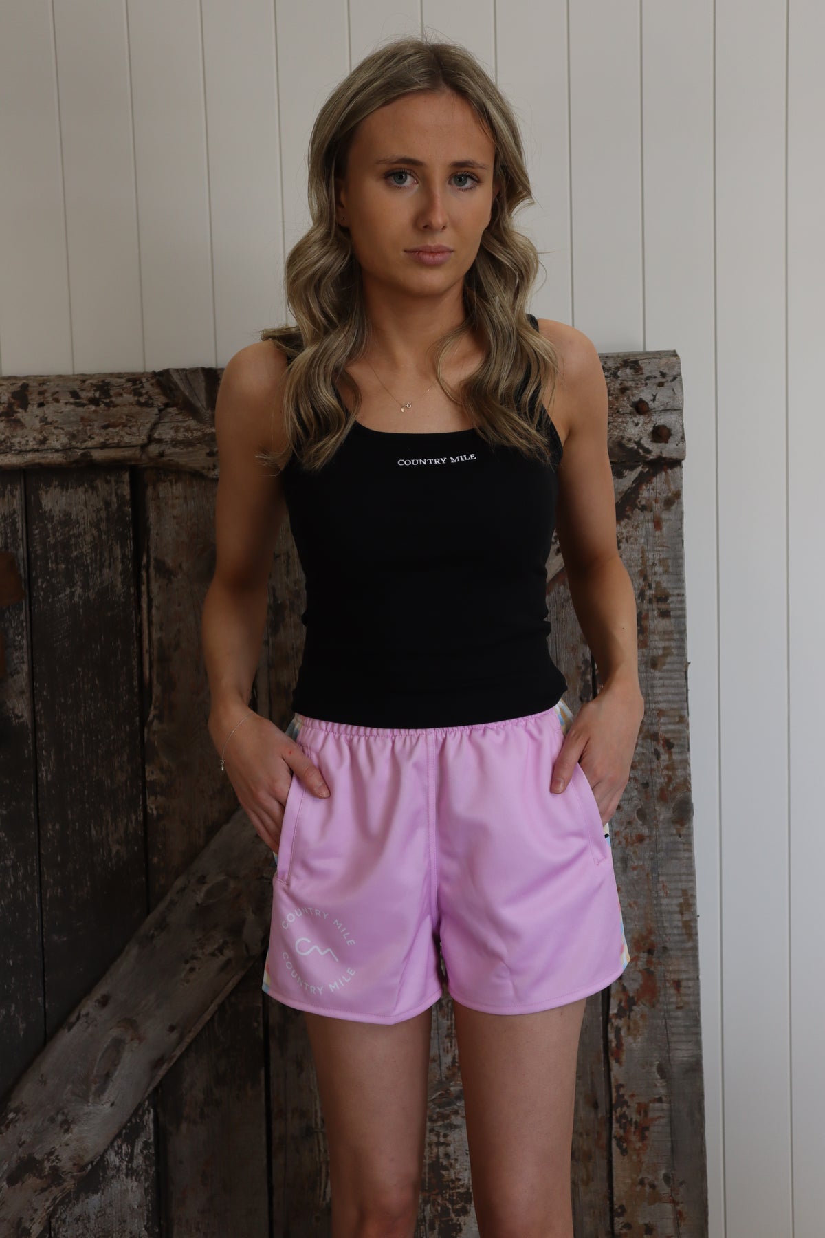 Footy Shorts - Bubblegum Gingham