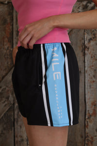 Footy Shorts - Black & Light Blue
