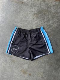 Footy Shorts - Black & Light Blue