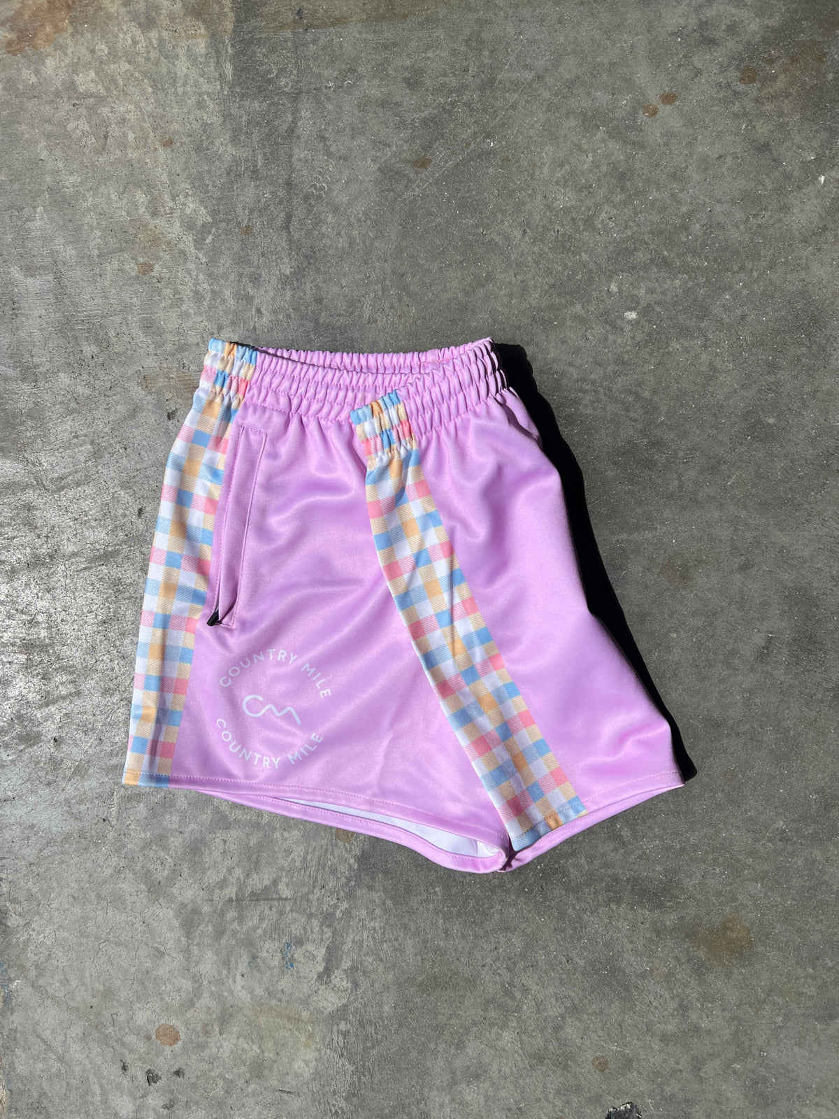 Footy Shorts - Bubblegum Gingham