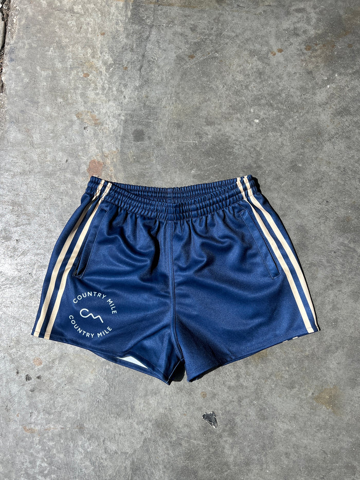 Footy Shorts - Navy & Tan