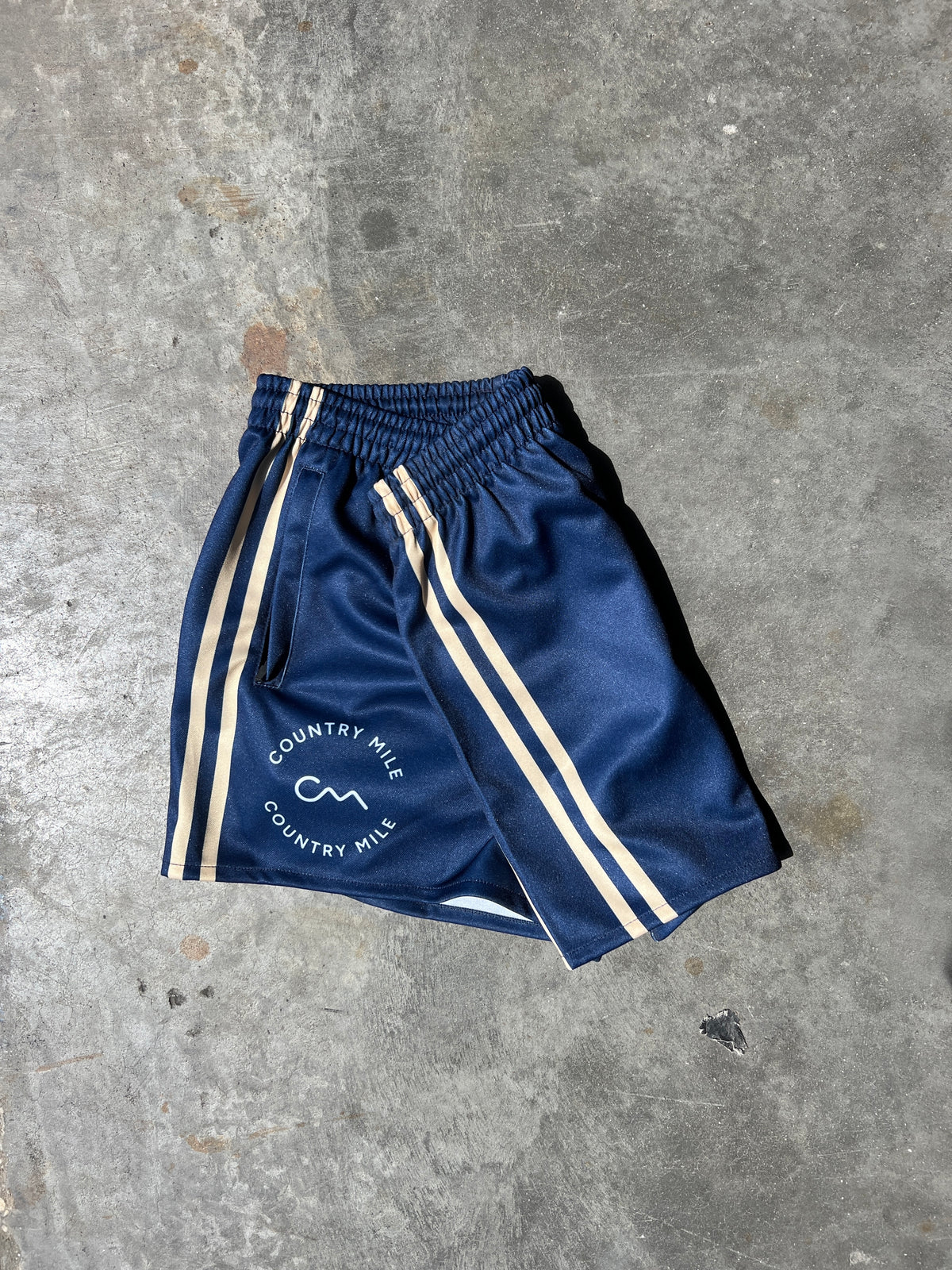 Footy Shorts - Navy & Tan