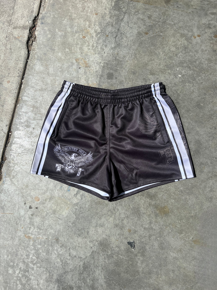 Footy Shorts - Dark Grey Eagle