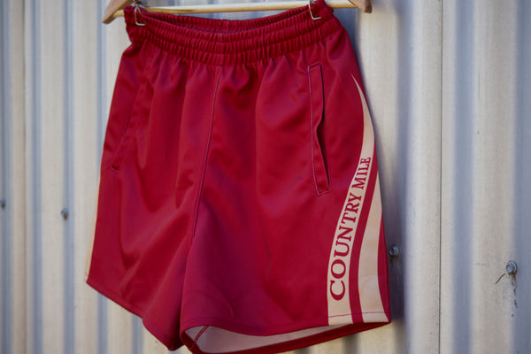 Rugby Shorts - Maroon/ Tan NEW