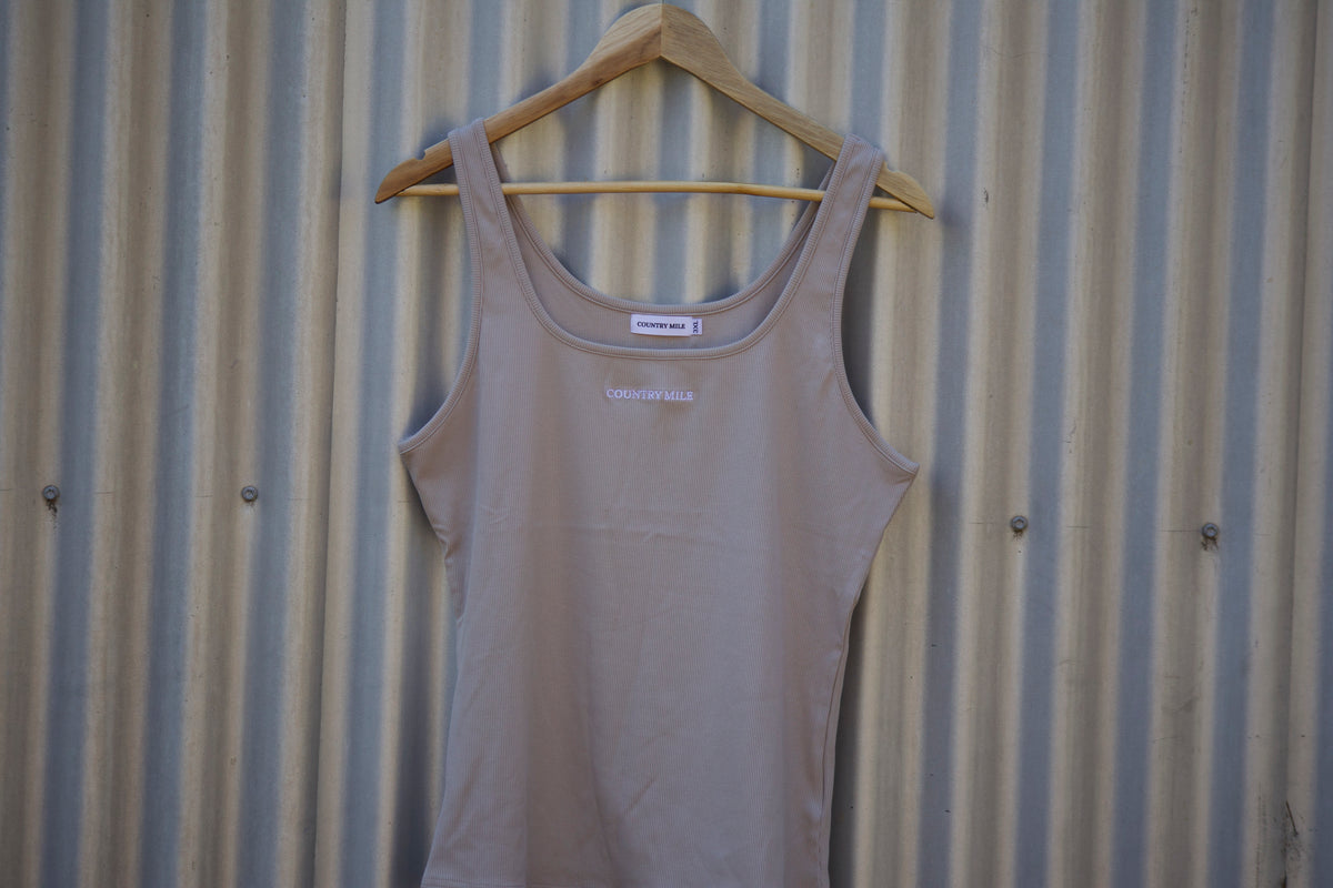 Ladies Ribbed Scoop Singlet