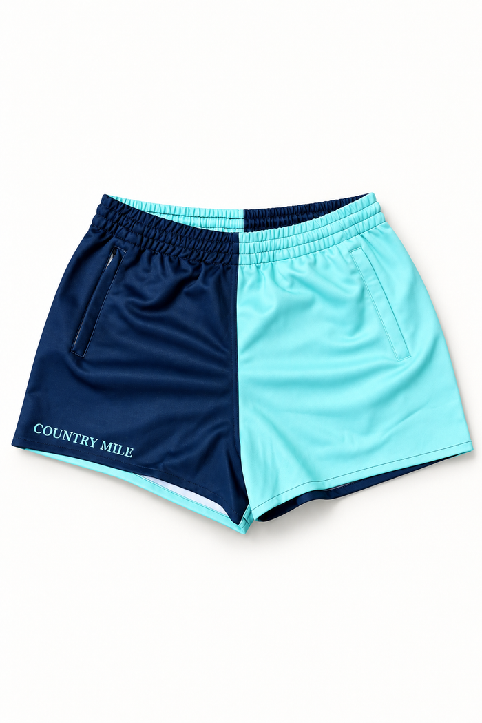 Footy Shorts - Navy & Teal